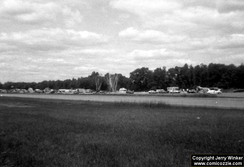 The pit lane at the 1972 Trans-Am Race at Donnybrooke.