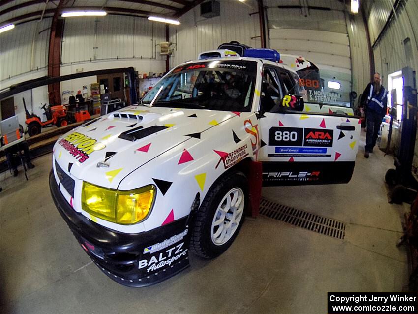 Tayler Hoevenaar / Steven Stewart Subaru Forester goes through tech inspection.