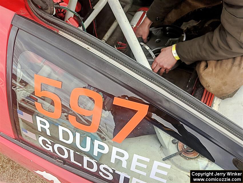 Weight is added into the Rob Dupree / Zack Goldstein Mitsubishi Eclipse GSX before the event.