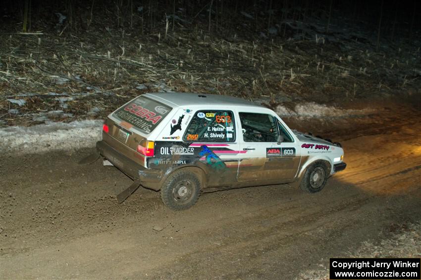 Heath Shively / Elena Huizar VW Golf on SS2, Soden-Blue Lake I.
