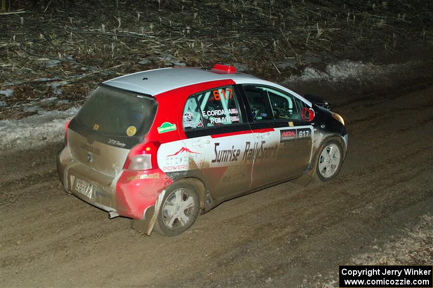 Phill Giliver / Liz Cordara Toyota Yaris on SS2, Soden-Blue Lake I.