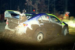 Travis Pastrana / Rhianon Gelsomino Subaru WRX ARA24 finishes SS6, Quinnan-Sage Creek II.
