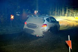 Javier Olivares / K.J. Miller Ford Fiesta Rally3 finishes SS6, Quinnan-Sage Creek II.