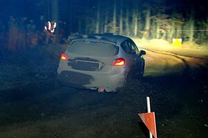 Javier Olivares / K.J. Miller Ford Fiesta Rally3 finishes SS6, Quinnan-Sage Creek II.
