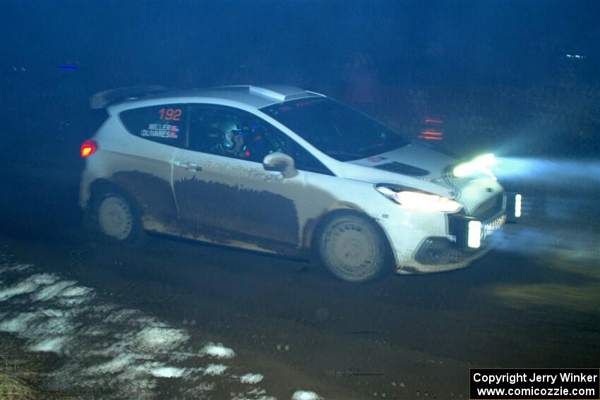 Javier Olivares / K.J. Miller Ford Fiesta Rally3 finishes SS6, Quinnan-Sage Creek II.