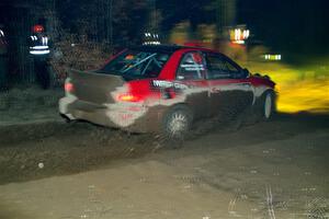 Mark Piatkowski / Aris Mantopoulos Subaru Impreza 2.5RS finishes SS6, Quinnan-Sage Creek II.