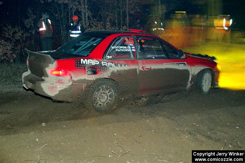 Mark Piatkowski / Aris Mantopoulos Subaru Impreza 2.5RS finishes SS6, Quinnan-Sage Creek II.