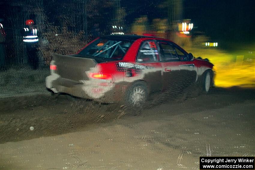 Mark Piatkowski / Aris Mantopoulos Subaru Impreza 2.5RS finishes SS6, Quinnan-Sage Creek II.