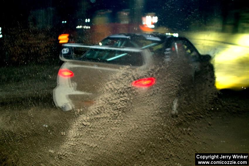 John Farrow / Michael Farrow Subaru WRX finishes SS6, Quinnan-Sage Creek II.