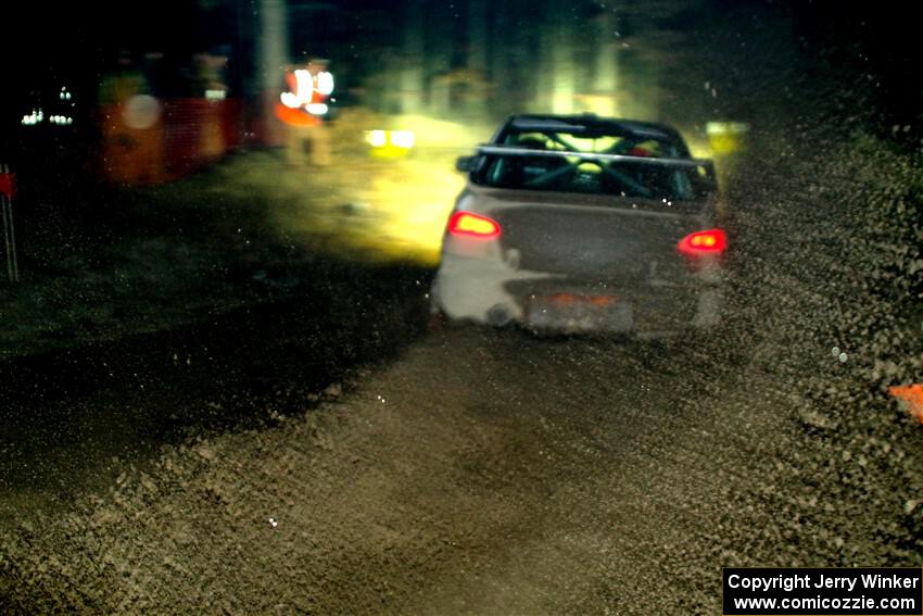 John Farrow / Michael Farrow Subaru WRX finishes SS6, Quinnan-Sage Creek II.