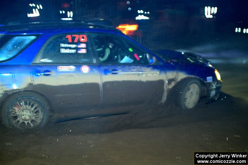 Nick Balzer / Jon Schrage Subaru WRX Wagon finishes SS6, Quinnan-Sage Creek II.