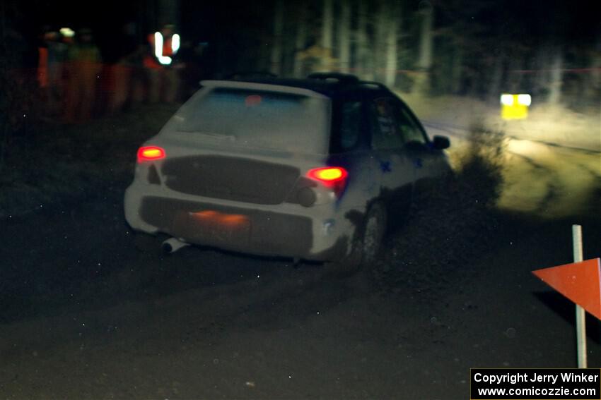 Nick Balzer / Jon Schrage Subaru WRX Wagon finishes SS6, Quinnan-Sage Creek II.
