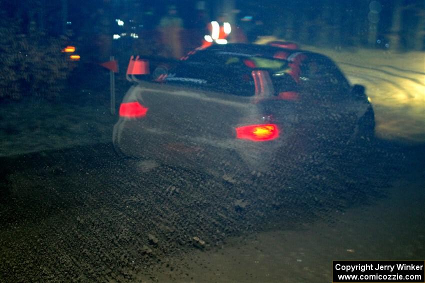 Gabe Jacobsohn / Ian Nelson Subaru WRX STi finishes SS6, Quinnan-Sage Creek II.