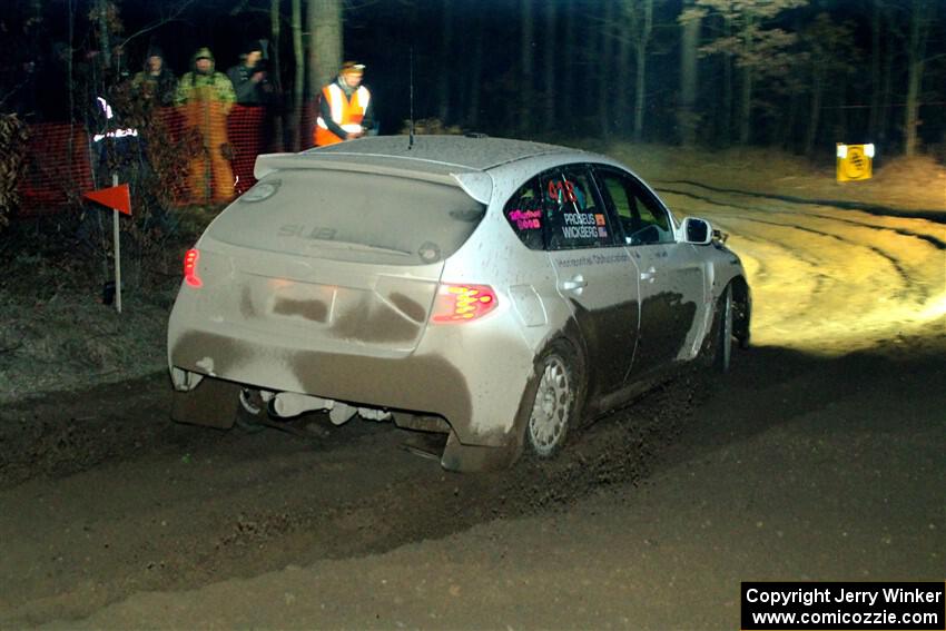 Tim Wickberg / Bryce Proseus Subaru WRX STi finishes SS6, Quinnan-Sage Creek II.
