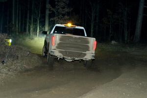 A GMC Sierra pickup sweeps SS6, Quinnan-Sage Creek II.