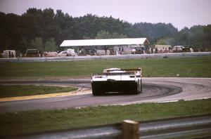 Drake Olson / Bobby Rahal - Porsche 962 is chased by the Al Holbert / Derek Bell - Porsche 962 through turn 8.