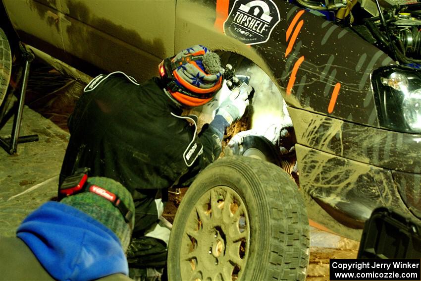 Gabe Jacobsohn made repairs to the Subaru WRX STi he shared with Ian Nelson at Atlanta service.