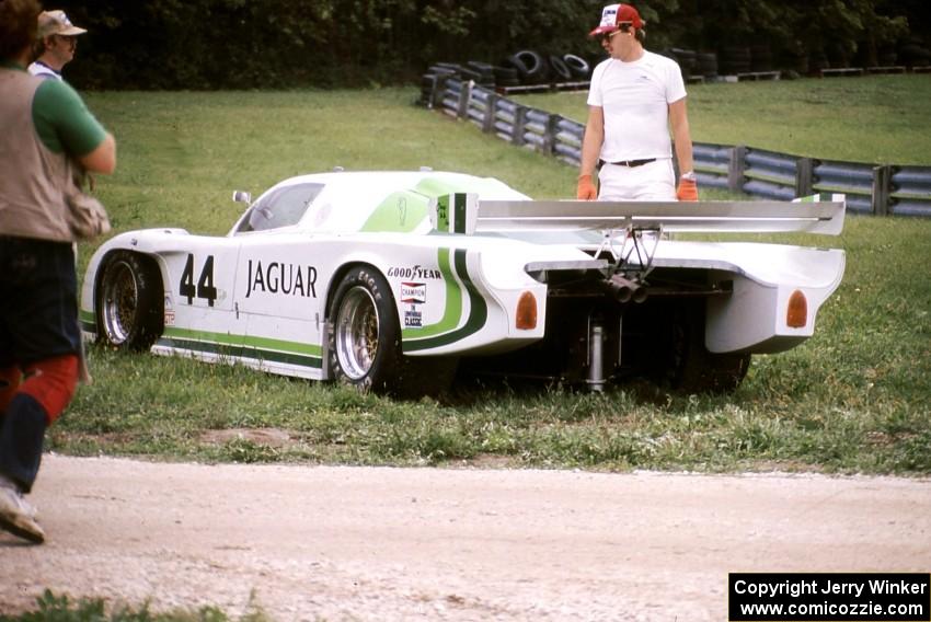 Bob Tullius / Chip Robinson - Jaguar XJR-5 comes to a stop before the carousel.