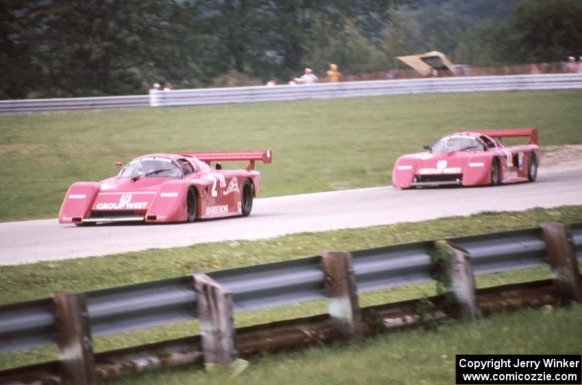 Al Leon / Randy Lanier - March 85G/Porsche is chased by the Art Leon / Skeeter McKitterick - March 84G/Chevrolet