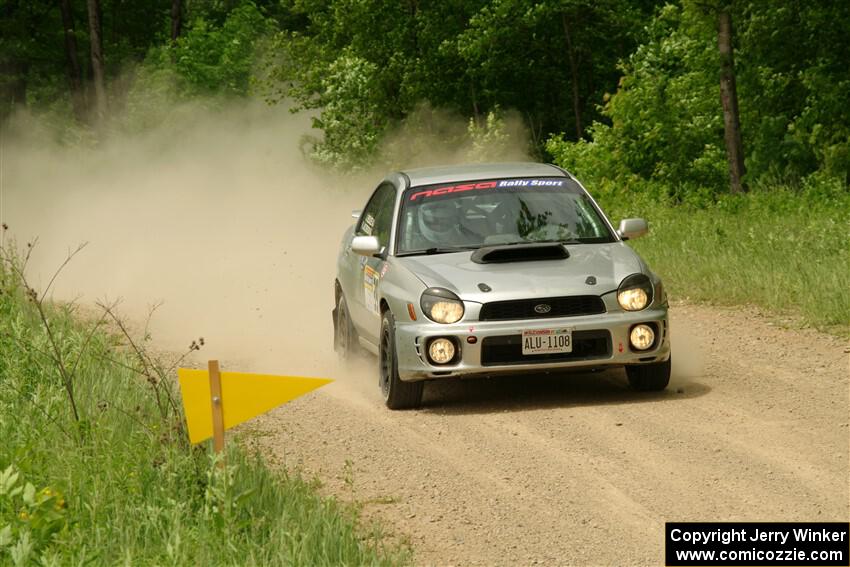 Noah Jacobson / Jacob Beduze Subaru WRX on SS2, Skunk Creek.