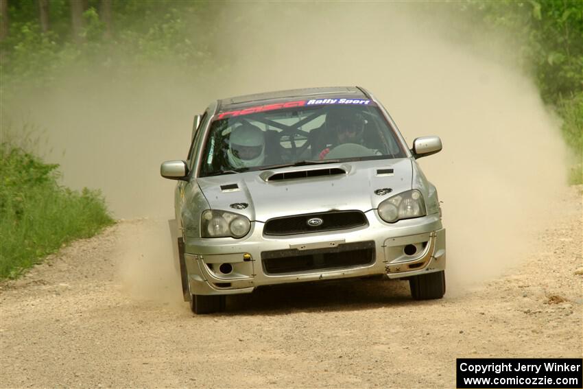 Cross Fedina / Robin Fedina Subaru WRX on SS3, Woodtick Hollow.