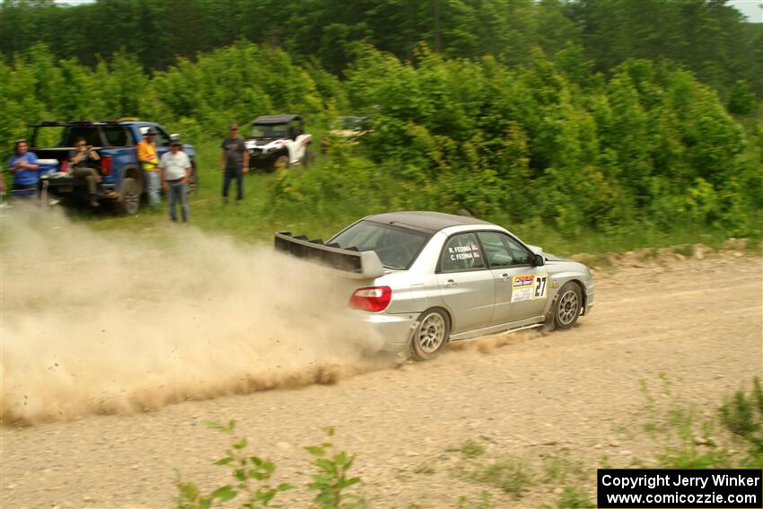 Cross Fedina / Robin Fedina Subaru WRX on SS3, Woodtick Hollow.