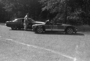 Bob McIntyre's A-Sedan Chevy Camaro next to Stephan Edlis' C-Production Porsche 914/6