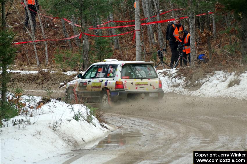 Tayler Hoevenaar / Steven Stewart Subaru Forester on SS7, Hunters-McCormick Lake I.