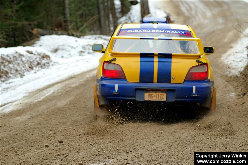 Tom Mayer / Karl Mayer Subaru WRX on SS7, Hunters-McCormick Lake I.