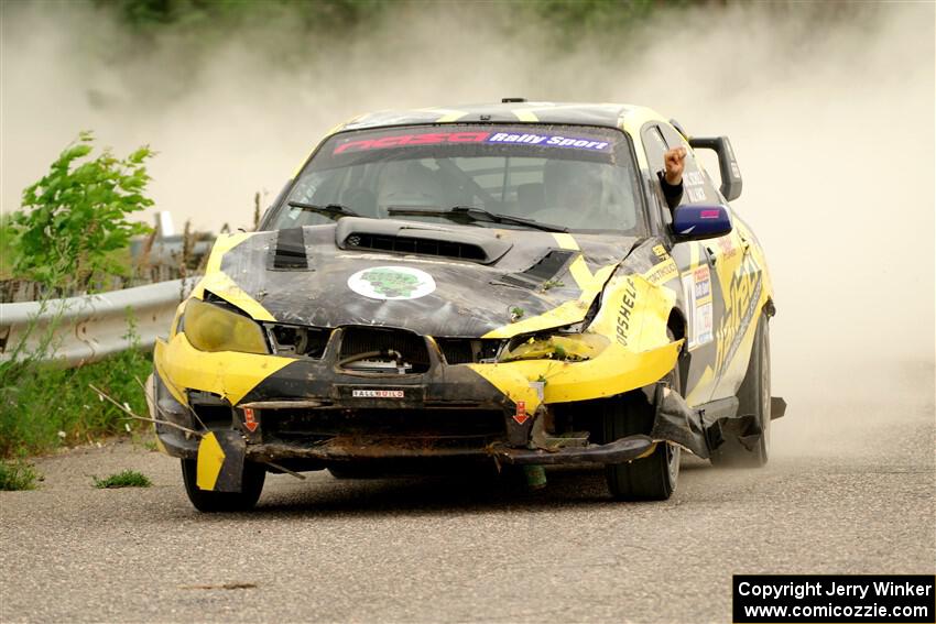 Colin Schulz / Jason Hack Subaru WRX STi limps through SS6, Camp 3 South, after rolling.