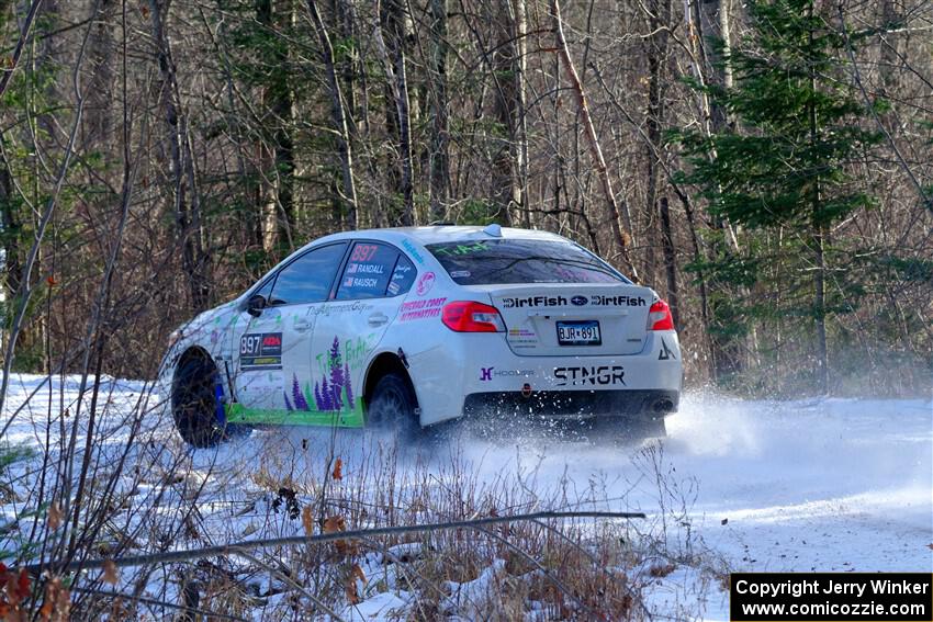Jamey Randall / Andrew Rausch Subaru WRX on SS1, Nemadji Trail East.