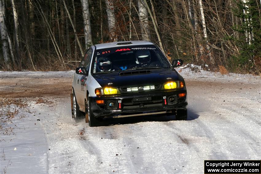 Jack Nelson / Isaac Zink Subaru Impreza on SS1, Nemadji Trail East.