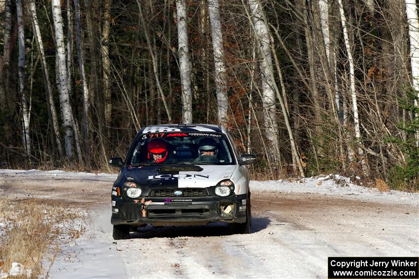 Peter Farrow / Jackson Sedivy Subaru WRX on SS1, Nemadji Trail East.