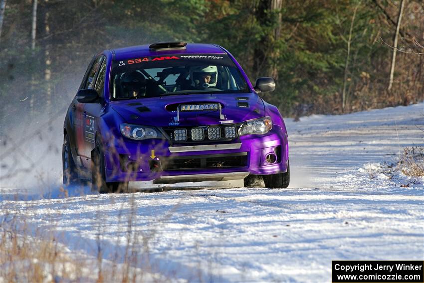Silas Himes / Aleut Hatfield Subaru WRX STi on SS2, Nemadji Trail West.