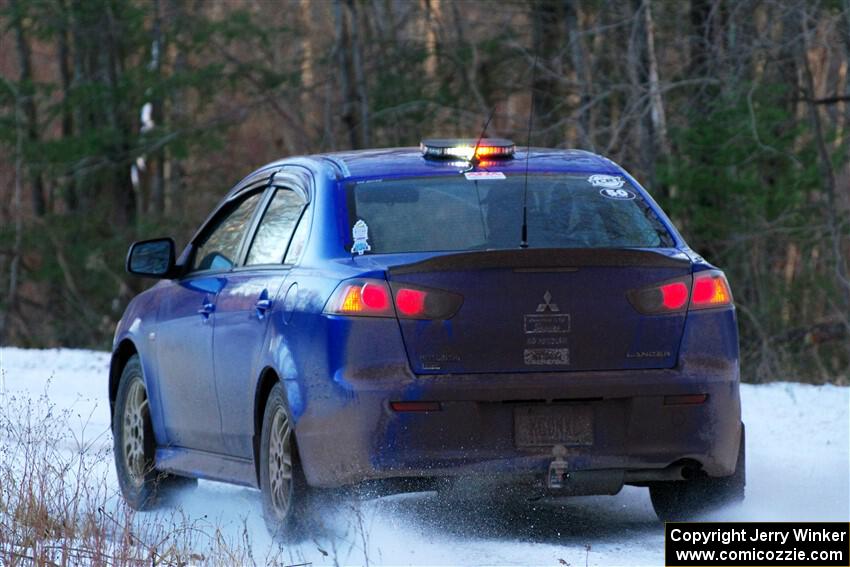 The '0' car, a Mitshibishi Lancer GTS, on SS3, Eastbound Again.