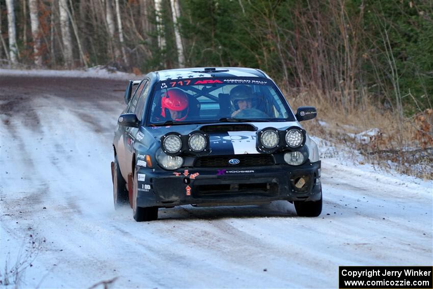Peter Farrow / Jackson Sedivy Subaru WRX on SS3, Eastbound Again.