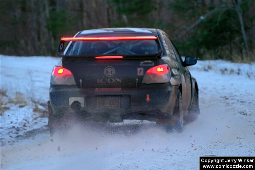 Peter Farrow / Jackson Sedivy Subaru WRX on SS3, Eastbound Again.