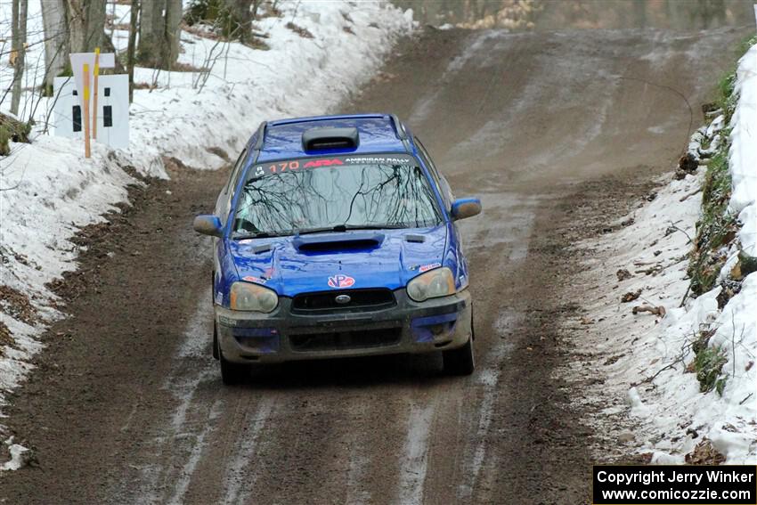 Nick Balzer / Jon Schrage Subaru WRX Wagon on SS11, Old State-Huff II.