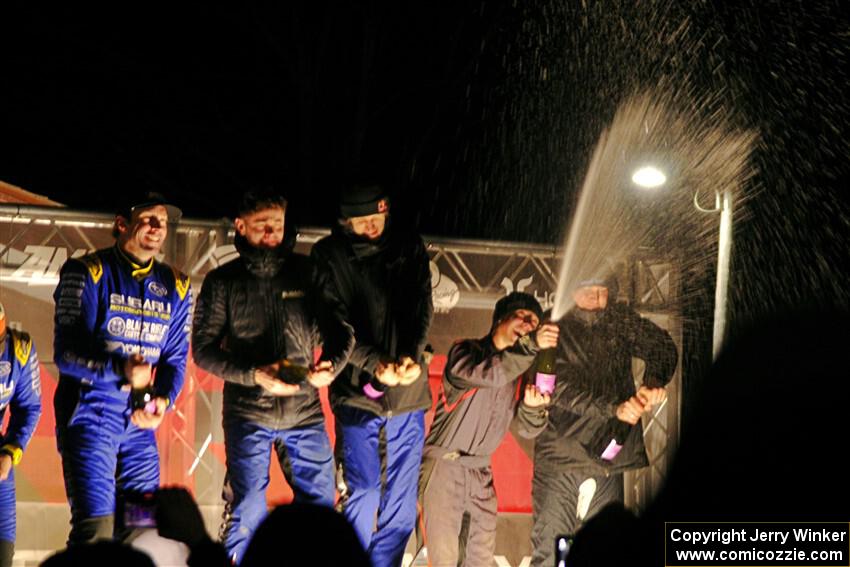 Overall podium of the 2024 Sno*Drift Rally.