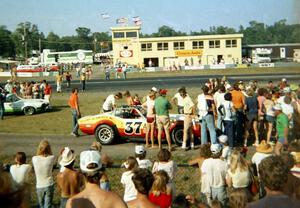 Doug Rippie's Chevy Corvette finished second in Category I. Bob Tullius' Jaguar XJS (on the left) won the class.