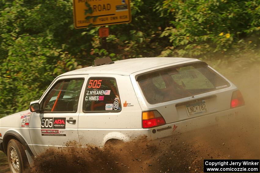 Josh Nykanen / Charlotte Himes VW GTI on SS2, Thorpe Tower I.