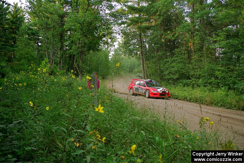 George Plsek / Danny Persein Mitsubishi Lancer WRC on SS6, Thorpe Tower II.