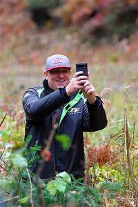 Cameron Steely takes pictures from the jump on SS10, Al's Playground II, after DNF'ing on the stage.