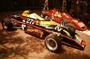 Three Tiga Formula Fords on display on the Nicollet Mall days before the races.