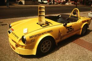 Dean Johnson's G-Prod. Triumph Spitfire on display on the Nicollet Mall days before the races.