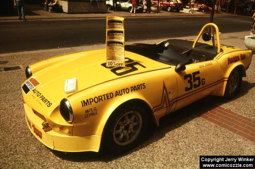 Dean Johnson's G-Prod. Triumph Spitfire on display on the Nicollet Mall days before the races.