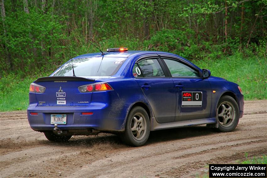 The '0' car, a Mitshibishi Lancer GTS, on SS2, Kabekona I.