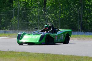 Greg Eick's Spec Racer Ford 3 spins at turn 8.
