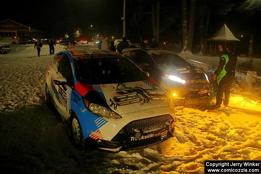 Mark Tabor / Kathryn Hansen Ford Fiesta ST and Nick Tippman / David Tippman Ford Fiesta ST after the event.