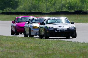 Samantha Silver's, Kyle Greenhill's and Josh Jablonski's Spec Miata Mazda Miatas